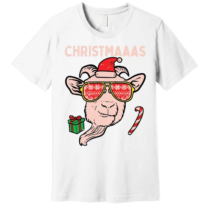 Christmas Goat Santa Xmas Farm Animal Farmer Premium T-Shirt