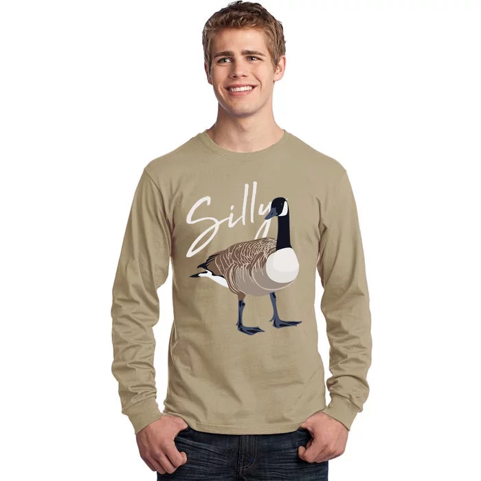 Canadian Goose Silly Goose Funny Cute Bird Hunter Tall Long Sleeve T-Shirt