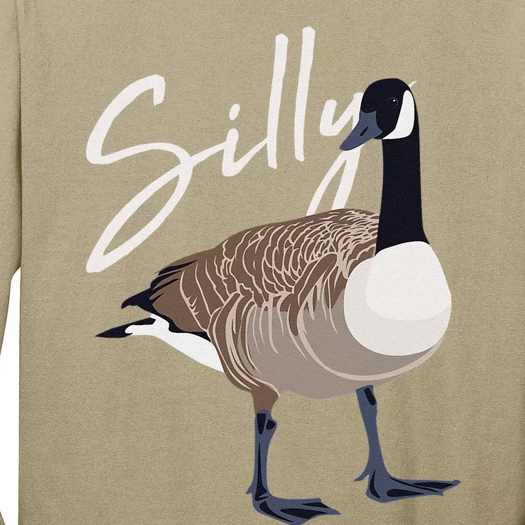 Canadian Goose Silly Goose Funny Cute Bird Hunter Tall Long Sleeve T-Shirt