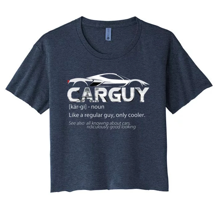 Car Guy Sport Car Fathers Day Car Mechanic Race Car Driver Women's Crop Top Tee