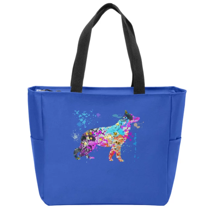 Colorful Ger Shepherd Lover Dog Ger Shepherds Great Gift Zip Tote Bag