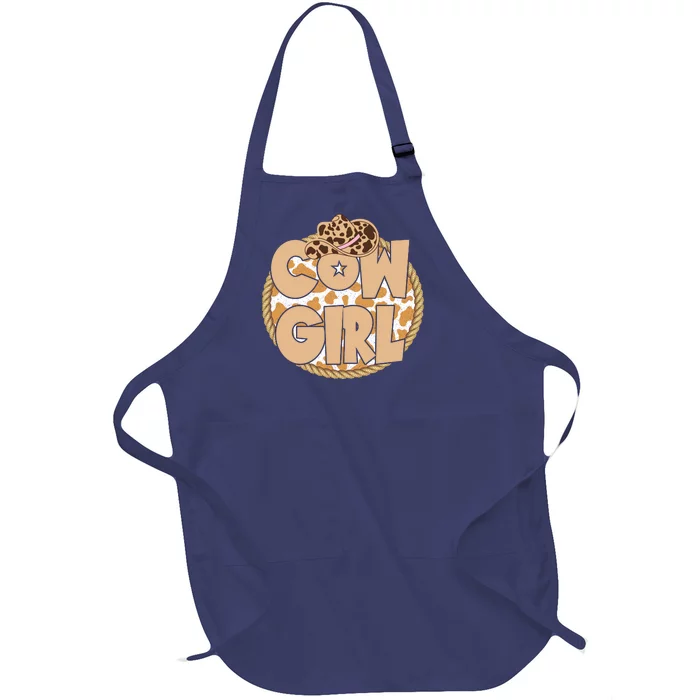 Cow Girl Southern Country Cute Full-Length Apron With Pocket