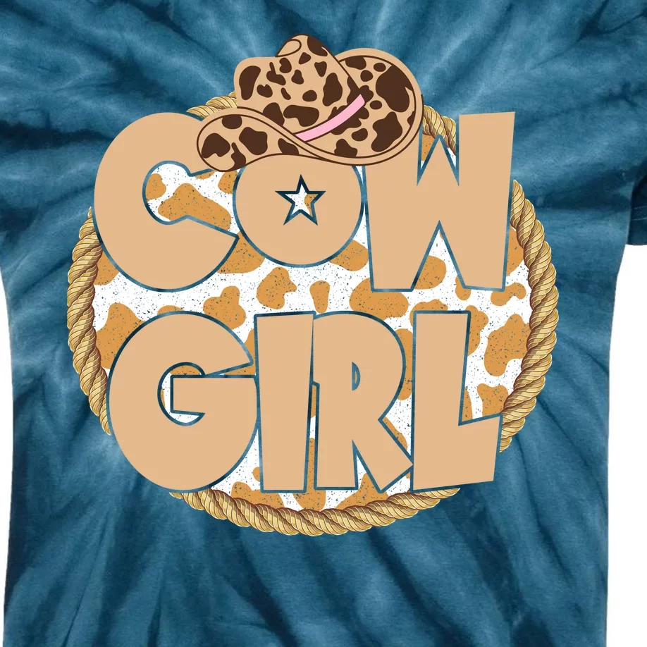 Cow Girl Southern Country Cute Kids Tie-Dye T-Shirt