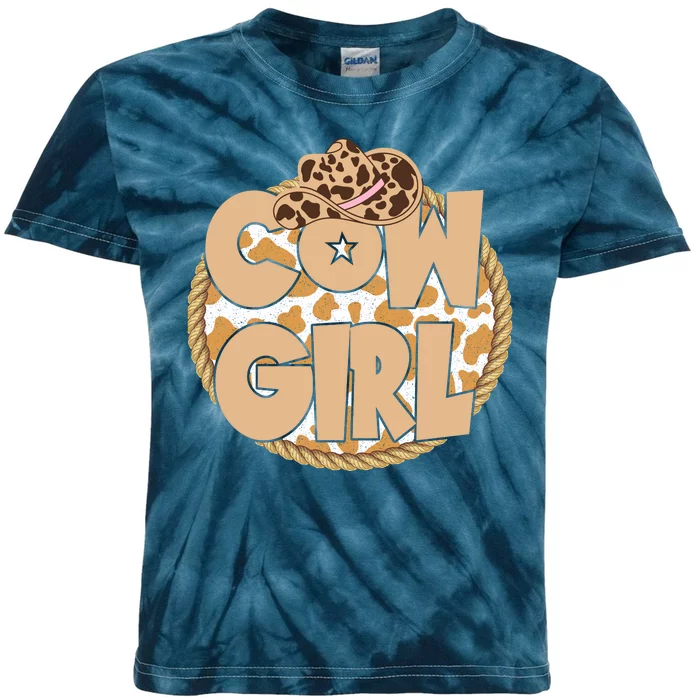 Cow Girl Southern Country Cute Kids Tie-Dye T-Shirt