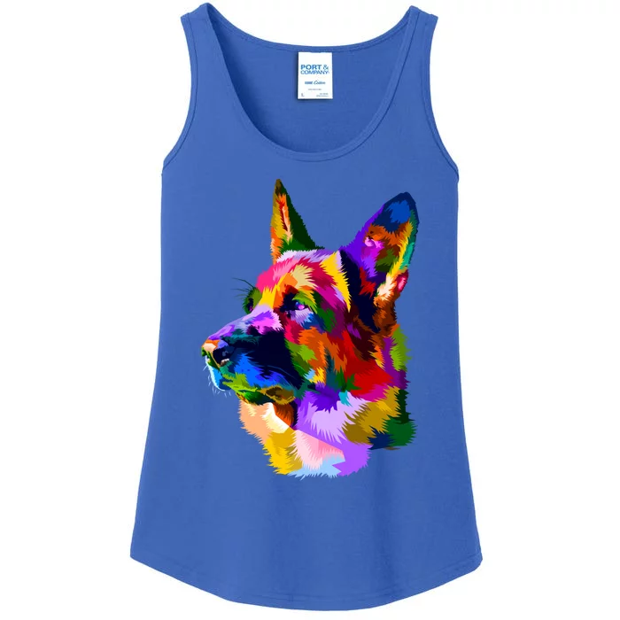 Colorful Ger Shepherd Ger Shepherd Dog Owner Gift Ladies Essential Tank