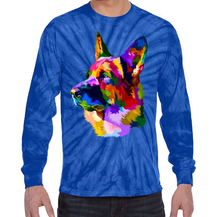 Colorful Ger Shepherd Ger Shepherd Dog Owner Gift Tie-Dye Long Sleeve Shirt