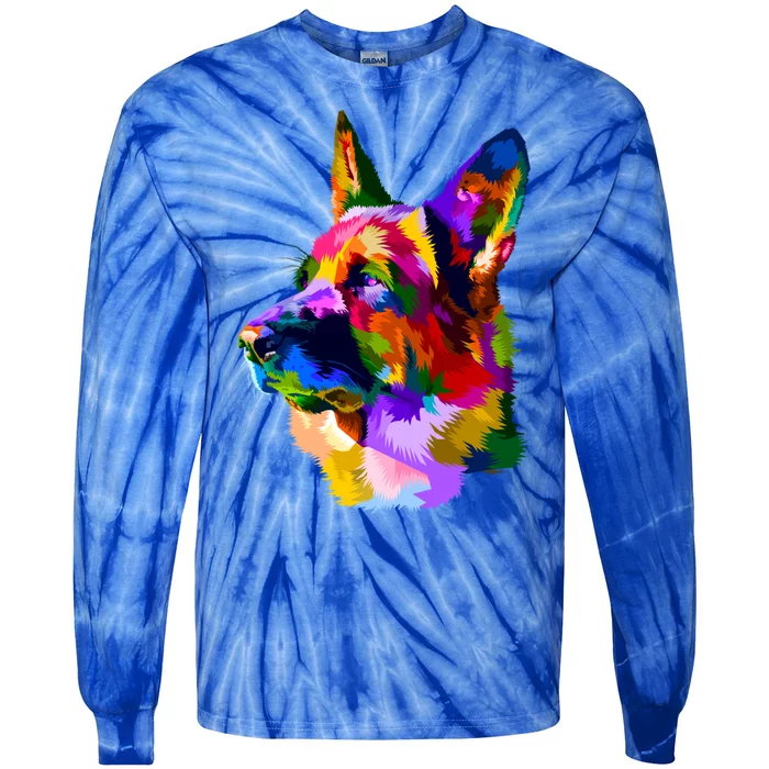 Colorful Ger Shepherd Ger Shepherd Dog Owner Gift Tie-Dye Long Sleeve Shirt