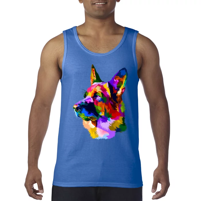 Colorful Ger Shepherd Ger Shepherd Dog Owner Gift Tank Top