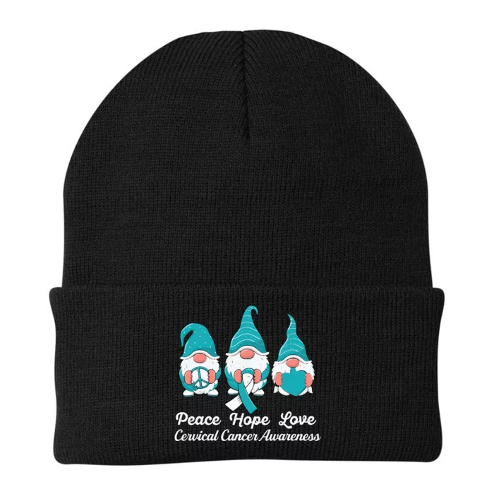 Cute gnomes support for a survivor Cervical Cancer Awareness Knit Cap Winter Beanie