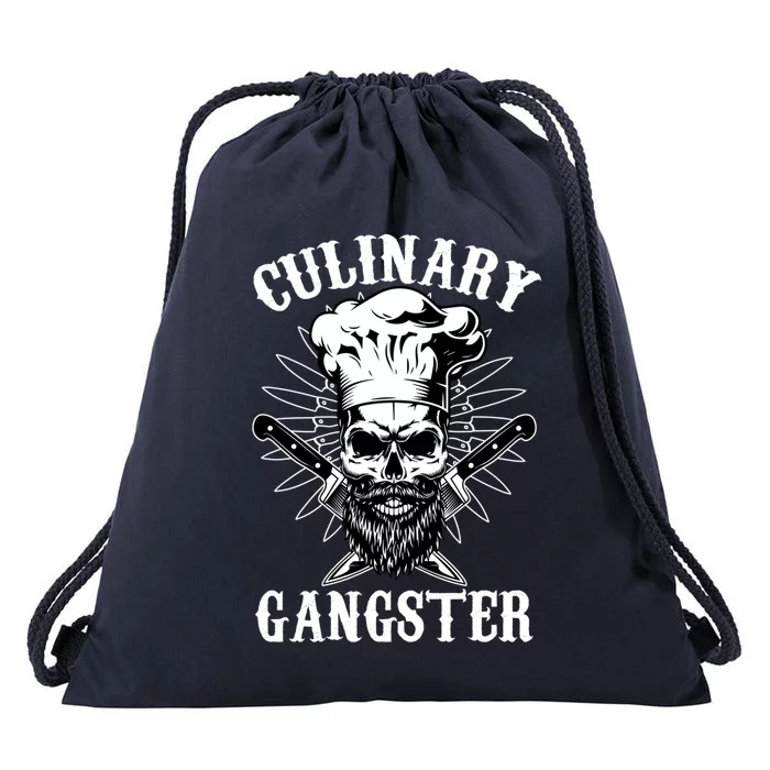 Culinary Gangster Skeleton Chef Funny Cooking Cook Great Gift Drawstring Bag