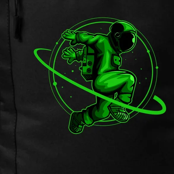 Cool Green Space Astronaut Jumping Retro Daily Commute Backpack