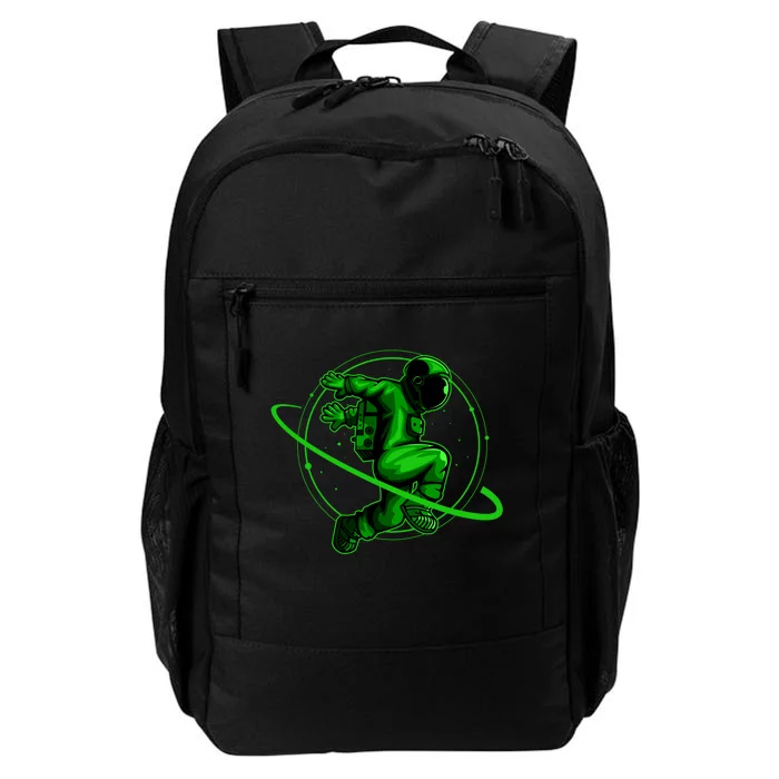 Cool Green Space Astronaut Jumping Retro Daily Commute Backpack