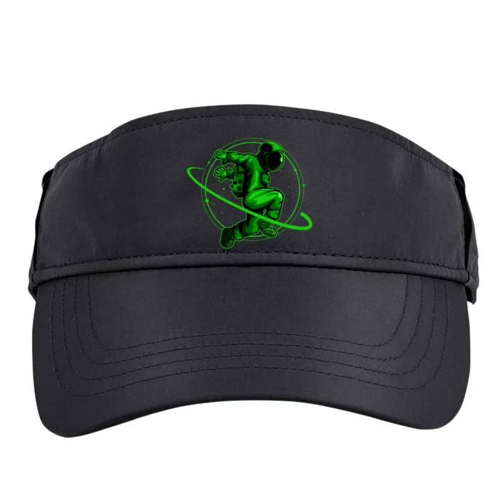 Cool Green Space Astronaut Jumping Retro Adult Drive Performance Visor