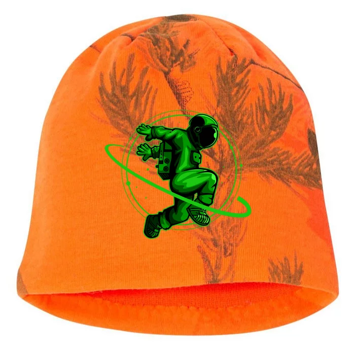 Cool Green Space Astronaut Jumping Retro Kati - Camo Knit Beanie