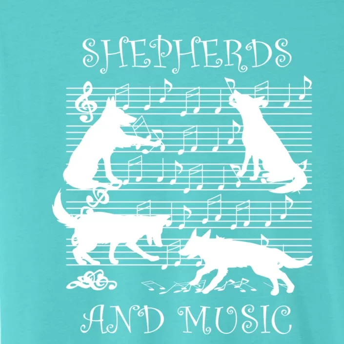 Cute Ger Shepherd Musician Music Notes Gift ChromaSoft Performance T-Shirt