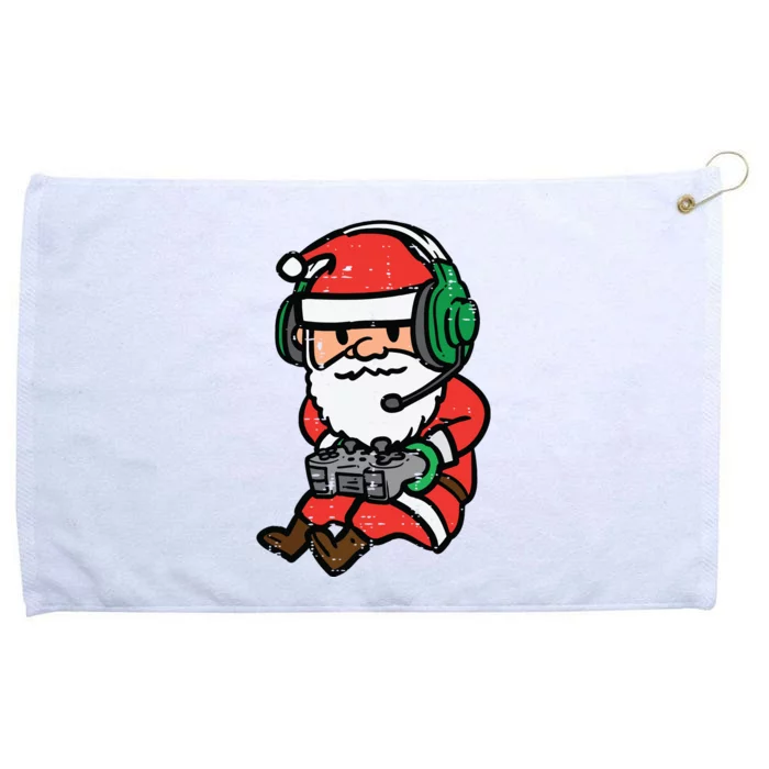 Christmas Gamer Santa Xmas Gaming Grommeted Golf Towel