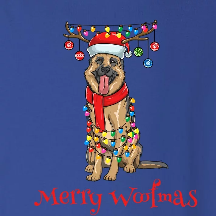 Christmas Ger Shepherd Dog Holiday Lights Merry Woofmas Gift Toddler Long Sleeve Shirt