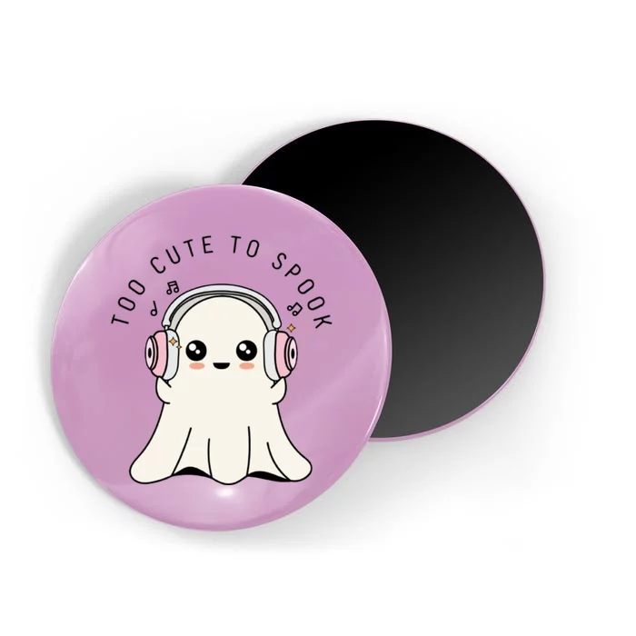 Cute Ghost Too Cute To Spook Ghost With Headphones Music Lover Ghost Magnet