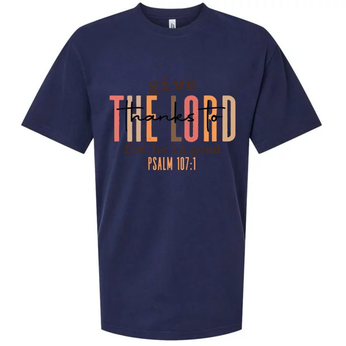 Christian Give Thanks To The Lord For He Is Good Sueded Cloud Jersey T-Shirt