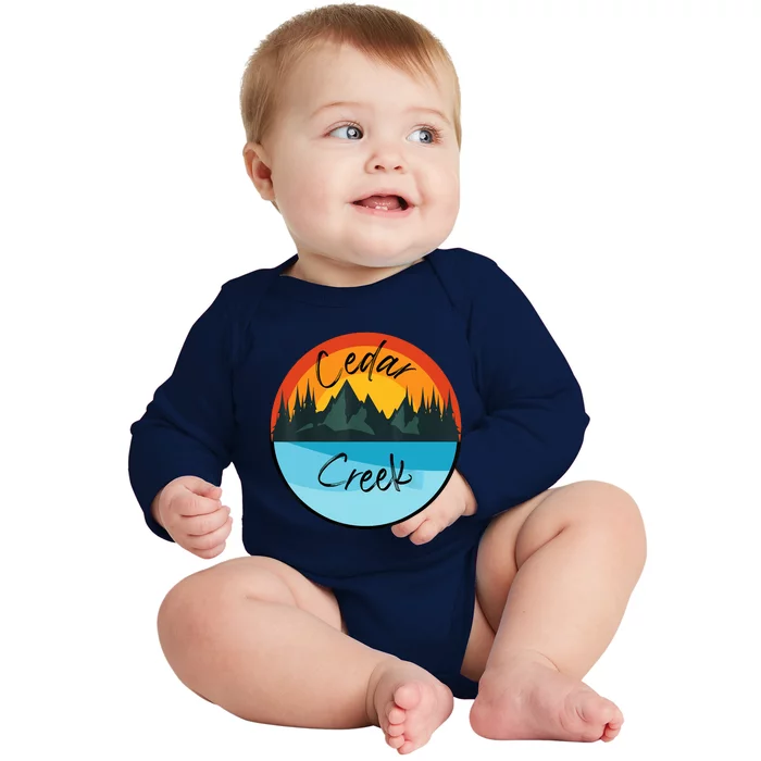 Camping Graphic Tee. Cedar Creek Baby Long Sleeve Bodysuit