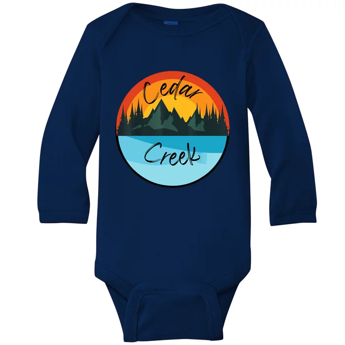 Camping Graphic Tee. Cedar Creek Baby Long Sleeve Bodysuit