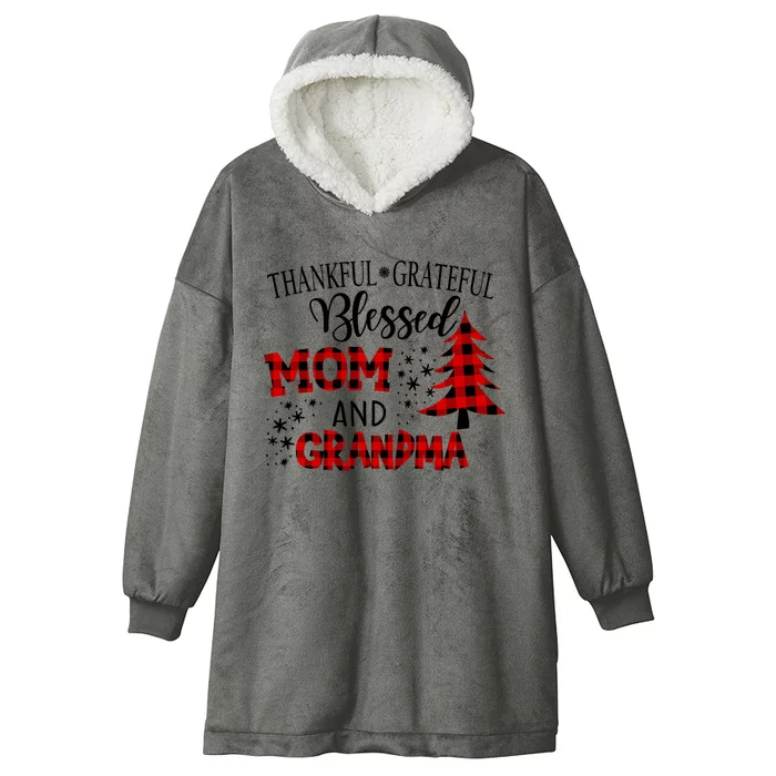 Christmas Gift Thankful Grateful Blessed Grandma Gift Hooded Wearable Blanket