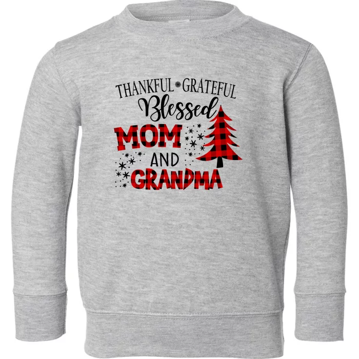 Christmas Gift Thankful Grateful Blessed Grandma Gift Toddler Sweatshirt