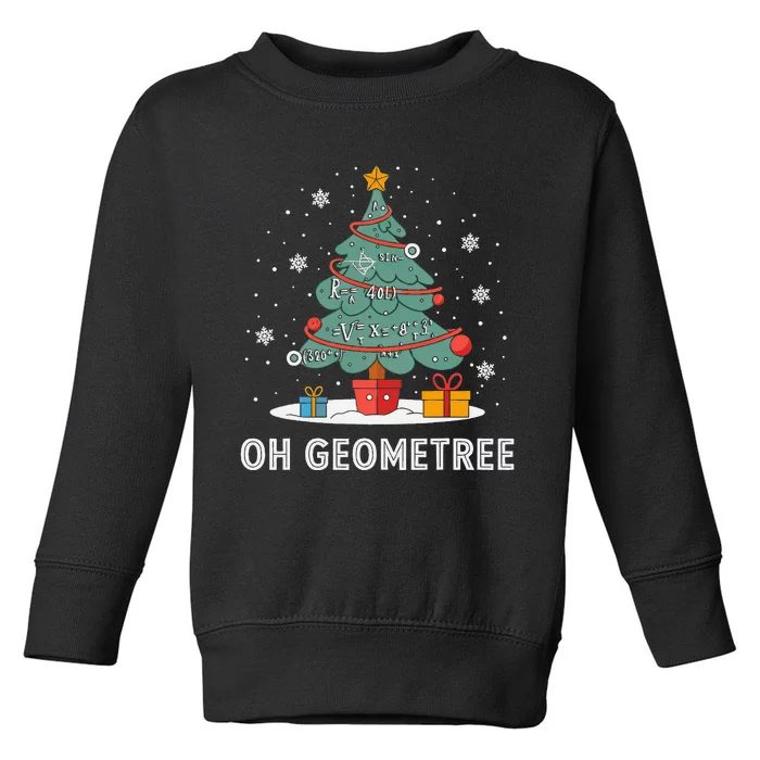 Christmas Geometry Teacher Xmas Math Equations Geometreetree Toddler Sweatshirt