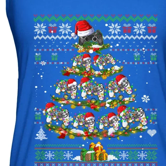 Christmas Gaming Tree Ugly Sweater Video Game Lover Holidays Gift Ladies Essential Flowy Tank