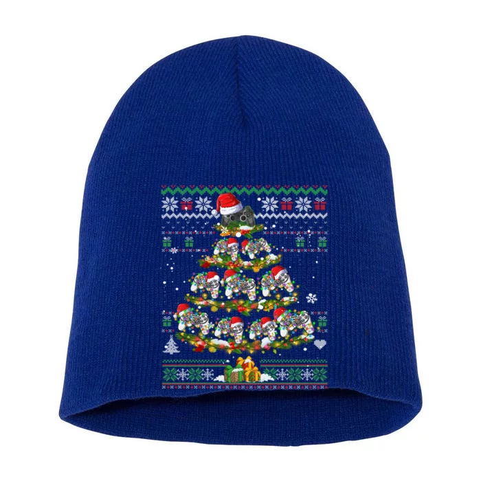 Christmas Gaming Tree Ugly Sweater Video Game Lover Holidays Gift Short Acrylic Beanie