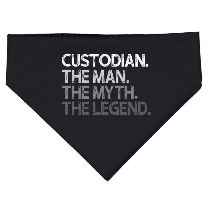 Custodian Gift The Man Myth Legend USA-Made Doggie Bandana