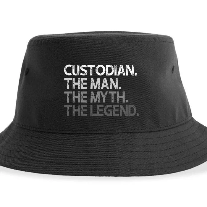 Custodian Gift The Man Myth Legend Sustainable Bucket Hat