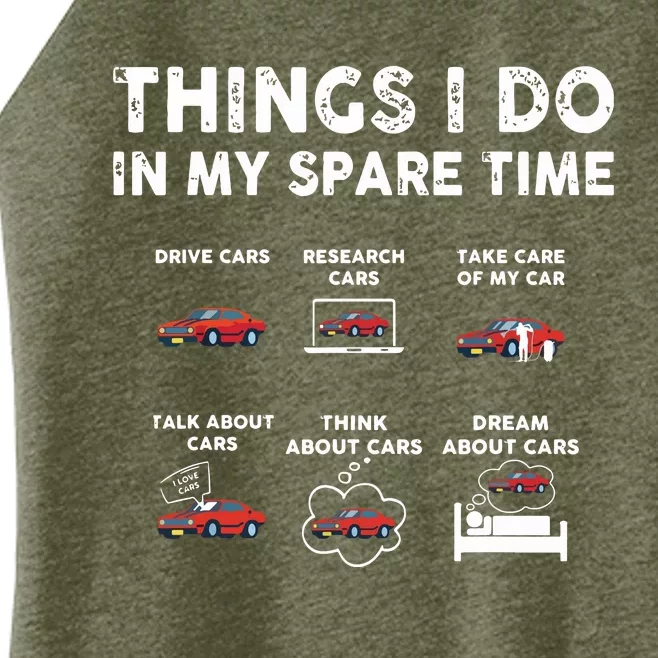 Car Guy Things I Do In My Spare Time Funny Muscle Cars Lover Women’s Perfect Tri Rocker Tank