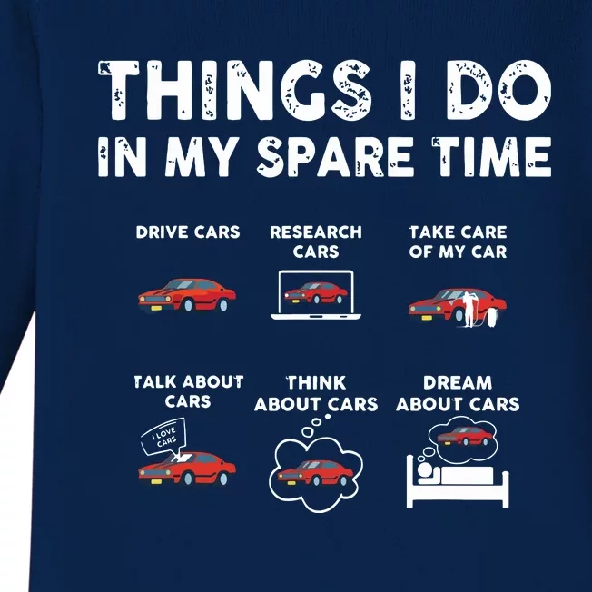 Car Guy Things I Do In My Spare Time Funny Muscle Cars Lover Baby Long Sleeve Bodysuit