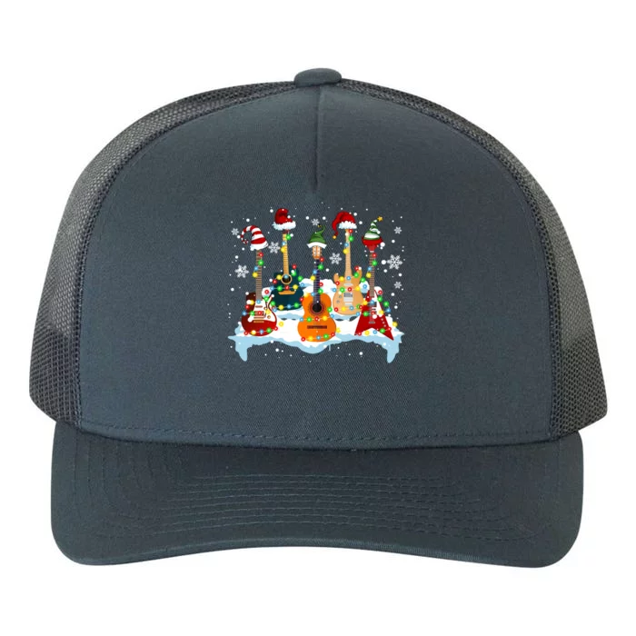 Christmas Guitar Tree Xmas Lights Santa Guitar Instruts Gift Yupoong Adult 5-Panel Trucker Hat