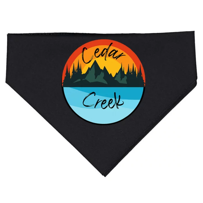 Camping Graphic Tee. Cedar Creek Graphic Tee. USA-Made Doggie Bandana