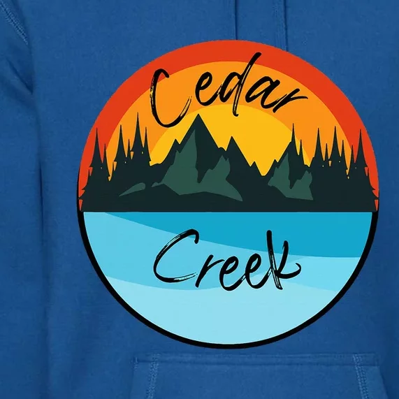 Camping Graphic Tee. Cedar Creek Graphic Tee. Premium Hoodie