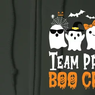 Cute Ghost Team Pre K Boo Crew Halloween Teacher Student Full Zip Hoodie