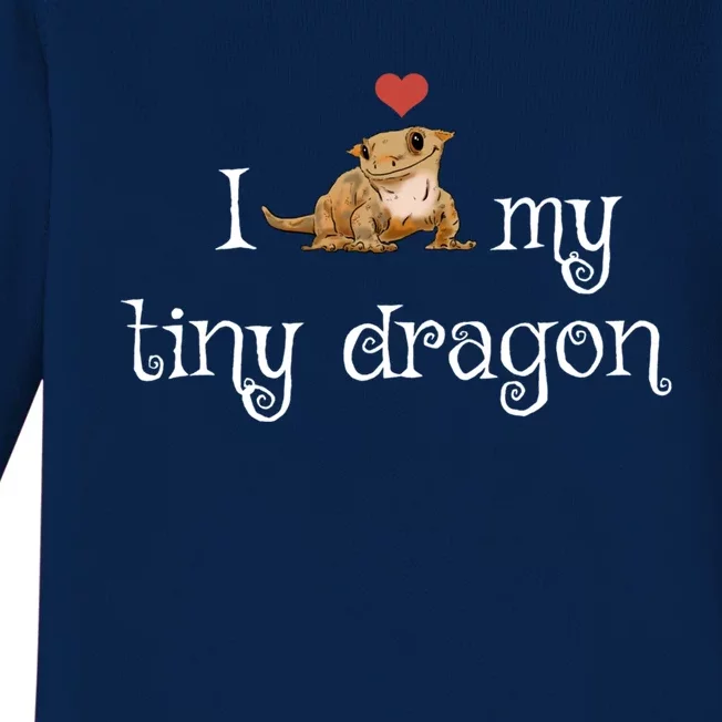 Crested Gecko Tiny Dragon Gecko Lover Cute Crestie Lizard Gift Baby Long Sleeve Bodysuit