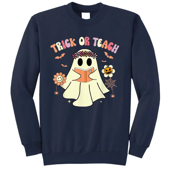 Cute Ghost Teacher Halloween Shirts Wo Trick Or Teach Tall Sweatshirt