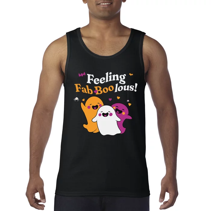 Cute Ghost Trio Boo Halloween Fab Boo Lous Tank Top