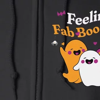 Cute Ghost Trio Boo Halloween Fab Boo Lous Full Zip Hoodie