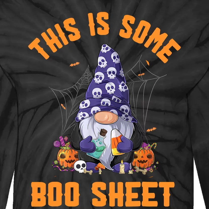 Cute Gnomes This Is Some Boo Sheet Halloween Pumpkins Ghosts Tie-Dye Long Sleeve Shirt