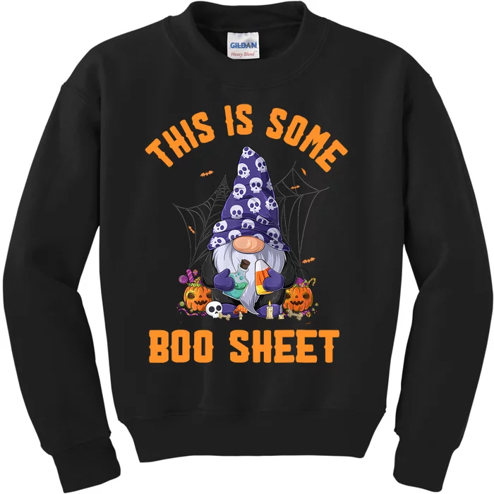 Cute Gnomes This Is Some Boo Sheet Halloween Pumpkins Ghosts Kids Sweatshirt