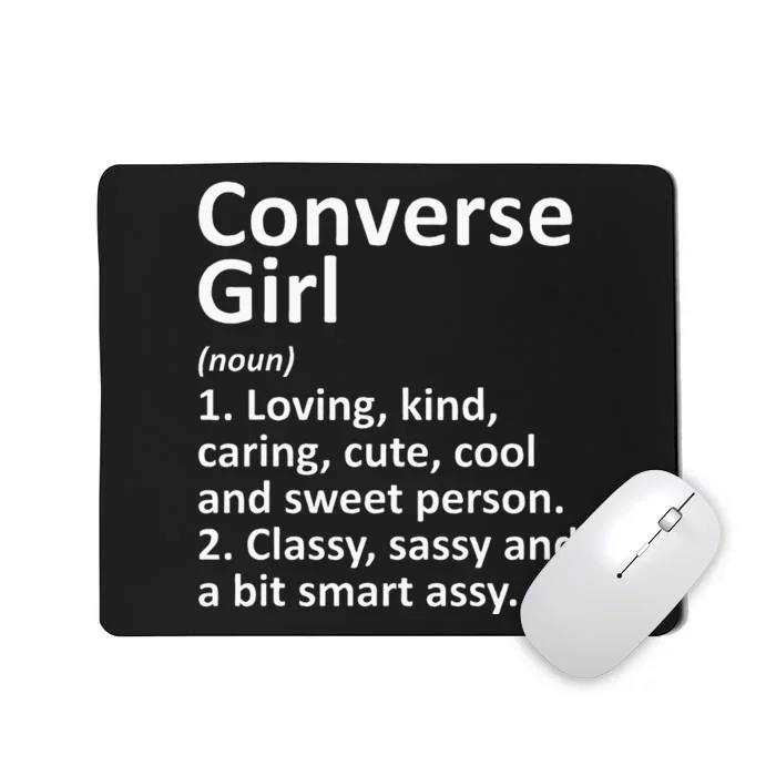 CONVERSE GIRL TX TEXAS Funny City Home Roots Gift Mousepad