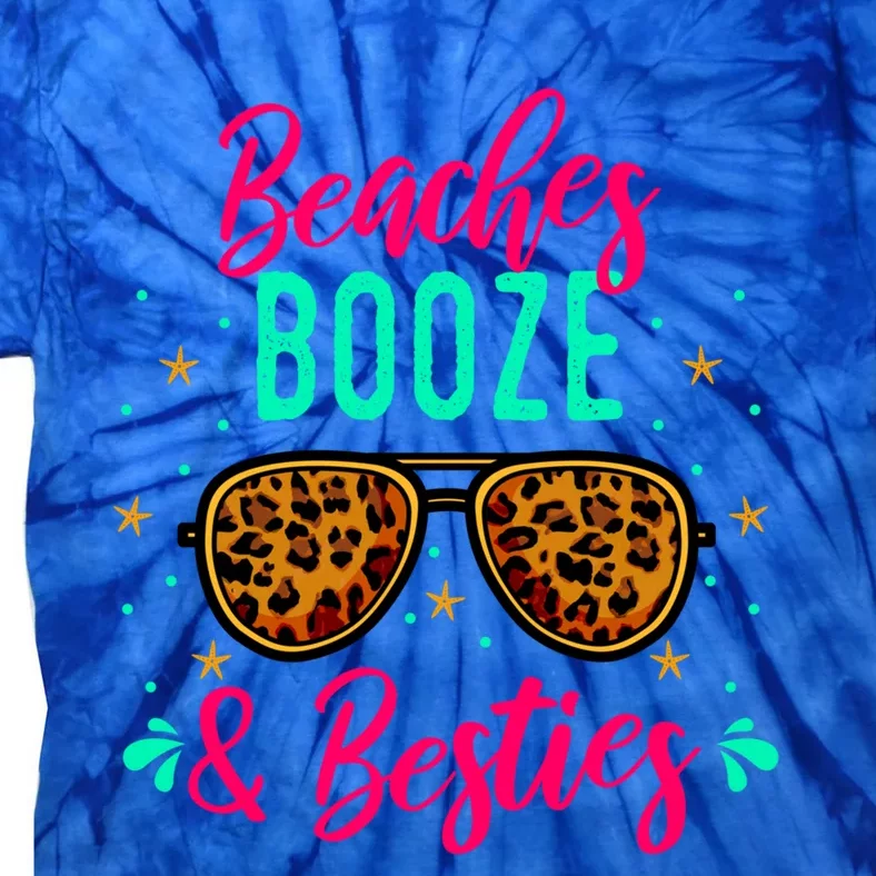 Cute Girls Trip Weekend Vacation Beaches Booze And Besties Gift Tie-Dye T-Shirt