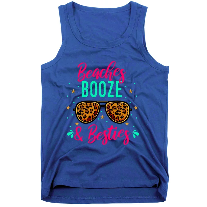 Cute Girls Trip Weekend Vacation Beaches Booze And Besties Gift Tank Top