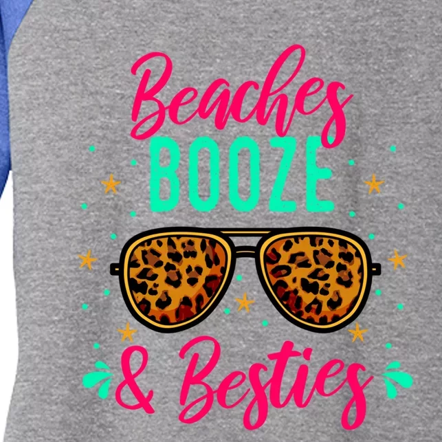 Cute Girls Trip Weekend Vacation Beaches Booze And Besties Gift Women's Tri-Blend 3/4-Sleeve Raglan Shirt