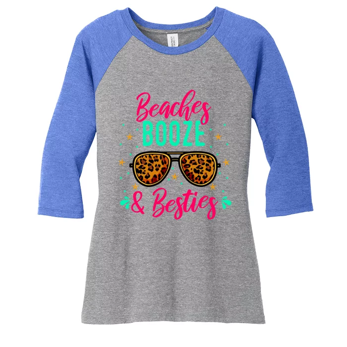 Cute Girls Trip Weekend Vacation Beaches Booze And Besties Gift Women's Tri-Blend 3/4-Sleeve Raglan Shirt