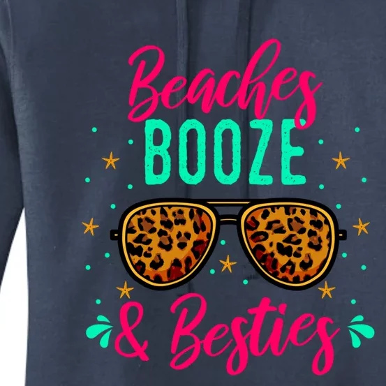 Cute Girls Trip Weekend Vacation Beaches Booze And Besties Gift Women's Pullover Hoodie